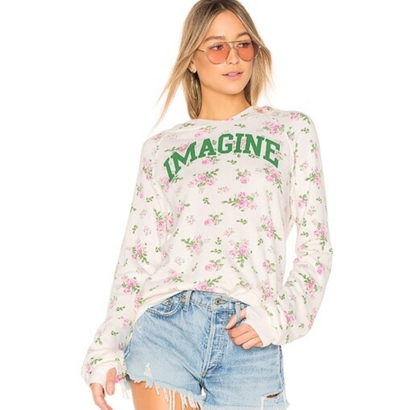 Pam & Gela Imagine Sweatshirt in Vanilla Bean SZ XS - Picture 1 of 7